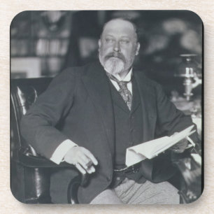 Portrait photograph of Edward VII (1841-1910) (b/w Coaster