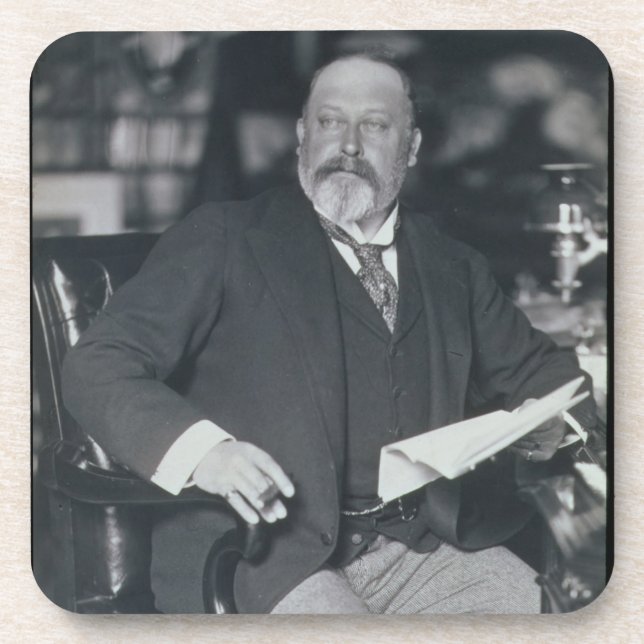 Portrait photograph of Edward VII (1841-1910) (b/w Coaster (Front)