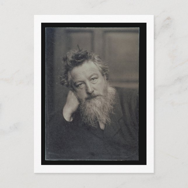 Portrait photograph of William Morris (1834-96) by Postcard (Front)