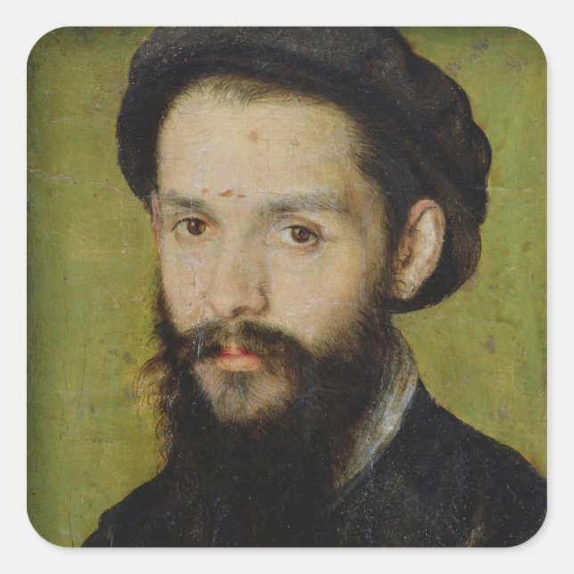 Portrait presumed to be Clement Marot Square Sticker (Front)
