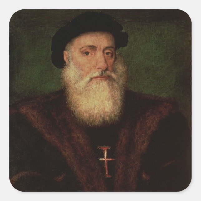 Portrait presumed to be of Vasco da Gama  c.1524 Square Sticker (Front)