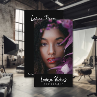 Portrait QR Code Photographer Business Card