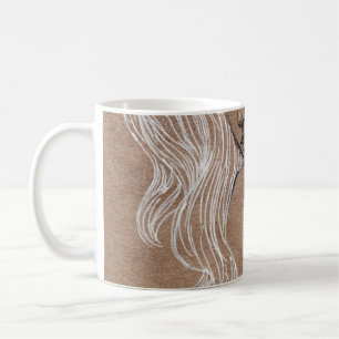 Portrait Sketch: Young Girl Illustration Coffee Mug