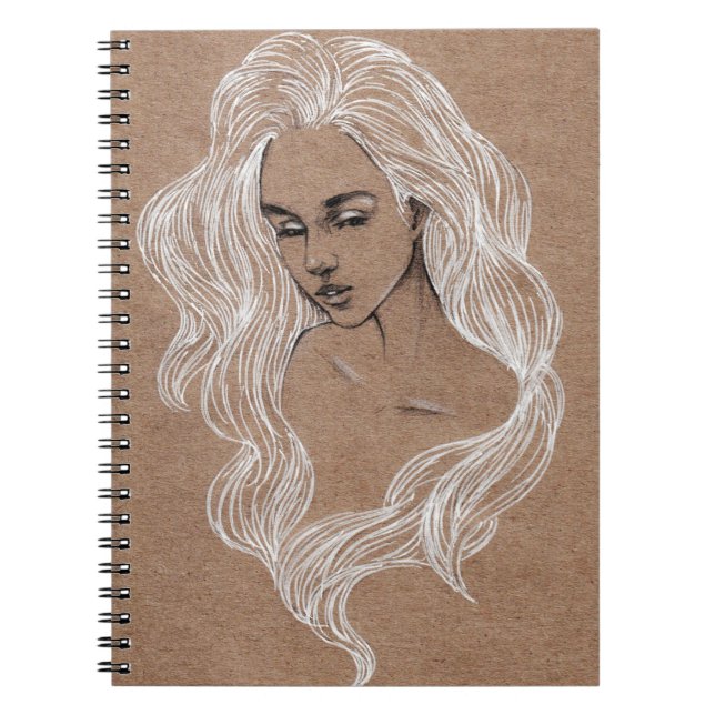 Portrait Sketch: Young Girl Illustration Notebook (Front)