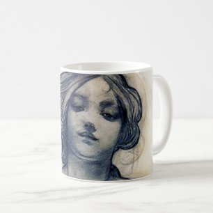 Portrait (Study), Alphonse Mucha Coffee Mug
