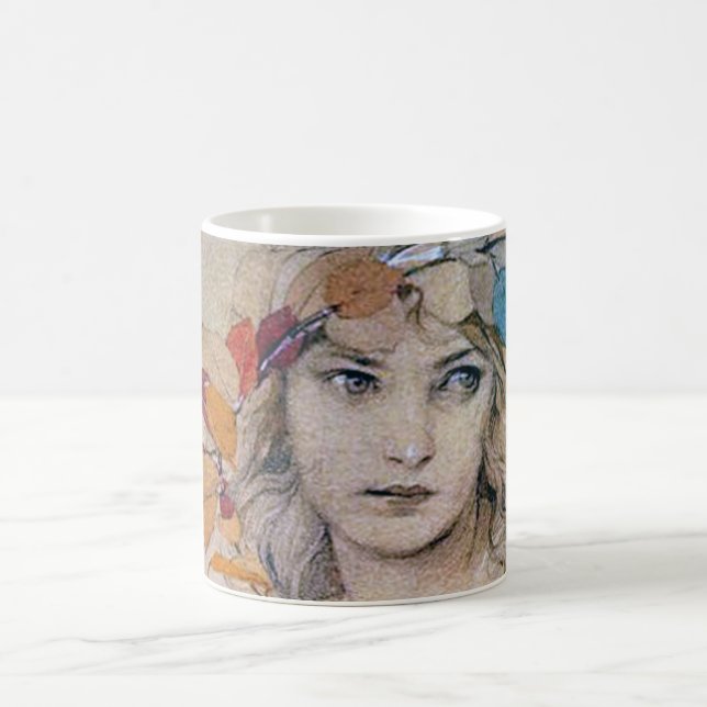 Portrait (Study), Alphonse Mucha Coffee Mug (Center)