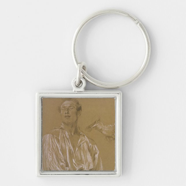 Portrait study of a man in a white shirt key ring (Front)