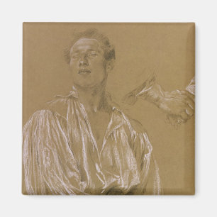Portrait study of a man in a white shirt magnet