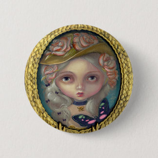 "Portrait with a Flowered Hat" Button