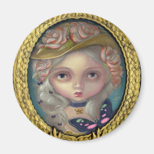 "Portrait with a Flowered Hat" Magnet