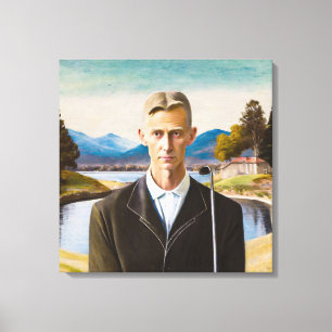 Portrait With Wedge - Stretched Canvas Print