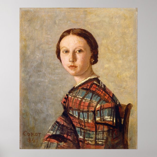 Portrait Young Girl, Jean-Baptiste- Corot Fine Art Poster (Front)