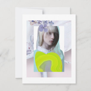 Portrait young girl pastel fluoro digital collage