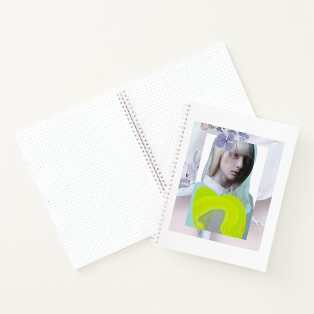 Portrait young girl pastel fluoro digital collage notebook (Inside)