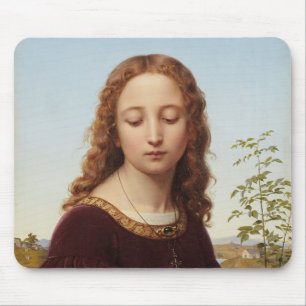Portrait Young Woman Ernst Deger painting art canv Mouse Mat