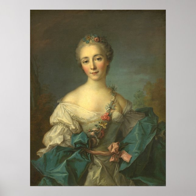 Portrait Young Woman - Jean-Marc Nattier Fine Art Poster (Front)