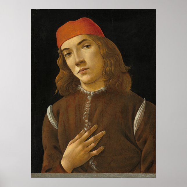 Portrait Youth - Sandro Botticelli Fine Art Poster (Front)
