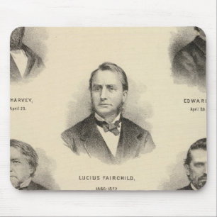 Portraits Governors of Wisconsin Louis P Harvey Mouse Mat