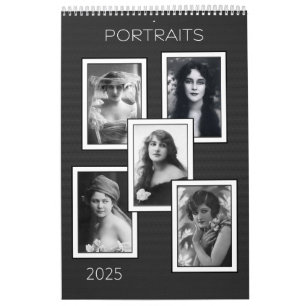 Portraits in Black and White vintage portraits  Calendar