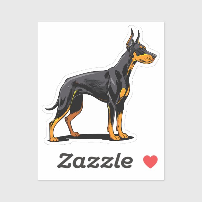 Portraits of a head Doberman dog front view (Sheet)
