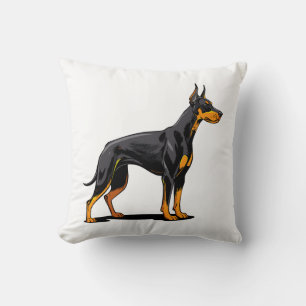 Portraits of a head Doberman dog front view Cushion