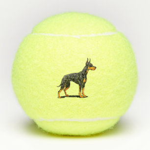 Portraits of a head Doberman dog front view Tennis Balls