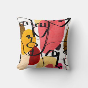 Portraits of a woman in modern abstract style. Han Cushion