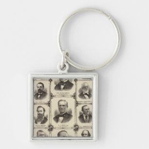Portraits of Citizens of Cedar Rapids Key Ring