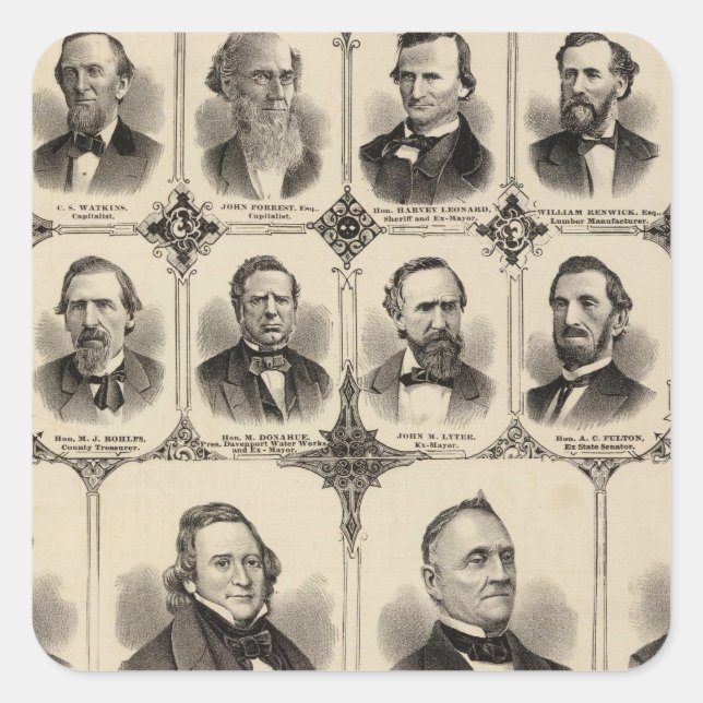 Portraits of Citizens of Scott County Square Sticker (Front)