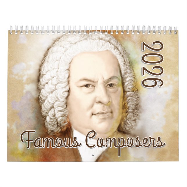 Portraits of Composers in Watercolor Style, 2026 Calendar (Cover)