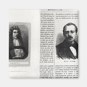 Portraits of Denis Papin and Etienne Lenoir Magnet