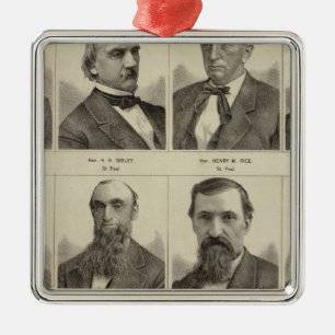 Portraits of Early Settlers of Minnesota Metal Tree Decoration