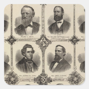 Portraits of EG Potter, Delano T Smith Square Sticker