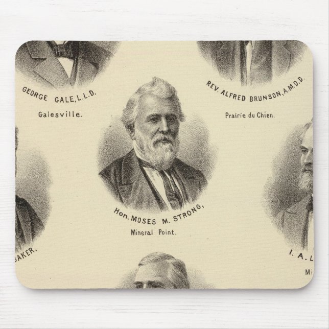 Portraits of George Gale, Alfred Brunson Mouse Mat (Front)