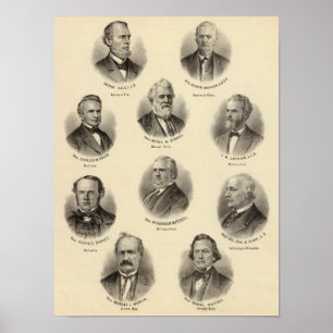 Portraits of George Gale, Alfred Brunson Poster