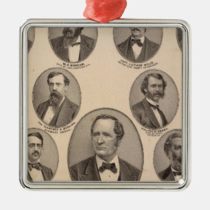 Portraits of Hon Thomas A Hendricks Metal Tree Decoration