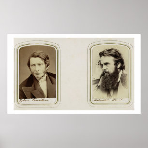 Portraits of John Ruskin (1819-1900) and William H Poster