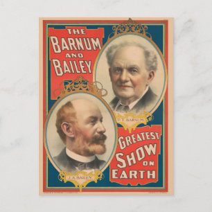 Portraits Of P.T. Barnum And J.A. Bailey Postcard
