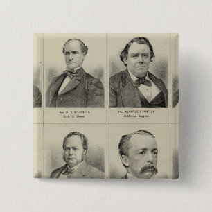 Portraits of Public Men, Minnesota 15 Cm Square Badge