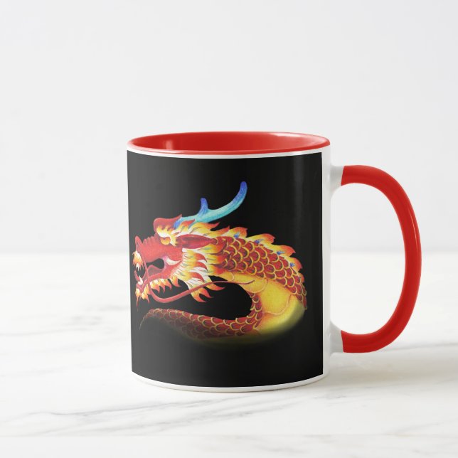 Portraits of Red Oriental and Occidental Dragons Mug (Right)