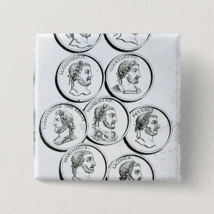 Portraits of Roman Emperors 15 Cm Square Badge