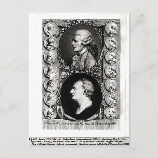 Portraits of the Encyclopaedists Jean Postcard (Front)