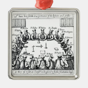 Portraits of the Jesuits and Priests Metal Tree Decoration