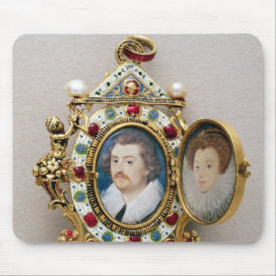 Portraits of unknown man and woman, c.1590 mouse mat