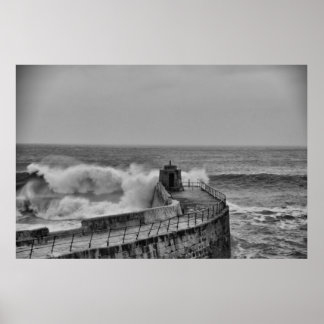 portreath waves poster