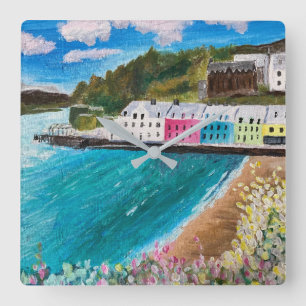 Portree Isle of Skye Scotland   Square Wall Clock