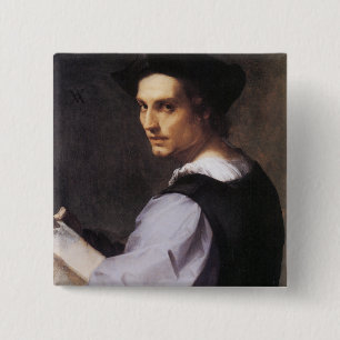 Portriat of a Young Man 15 Cm Square Badge