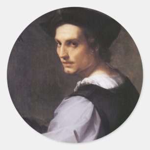 Portriat of a Young Man Classic Round Sticker