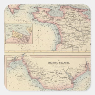 Ports and Harbours on the South Coast of England 2 Square Sticker