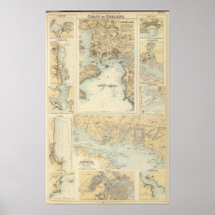 Ports and Harbours on the South Coast of England Poster